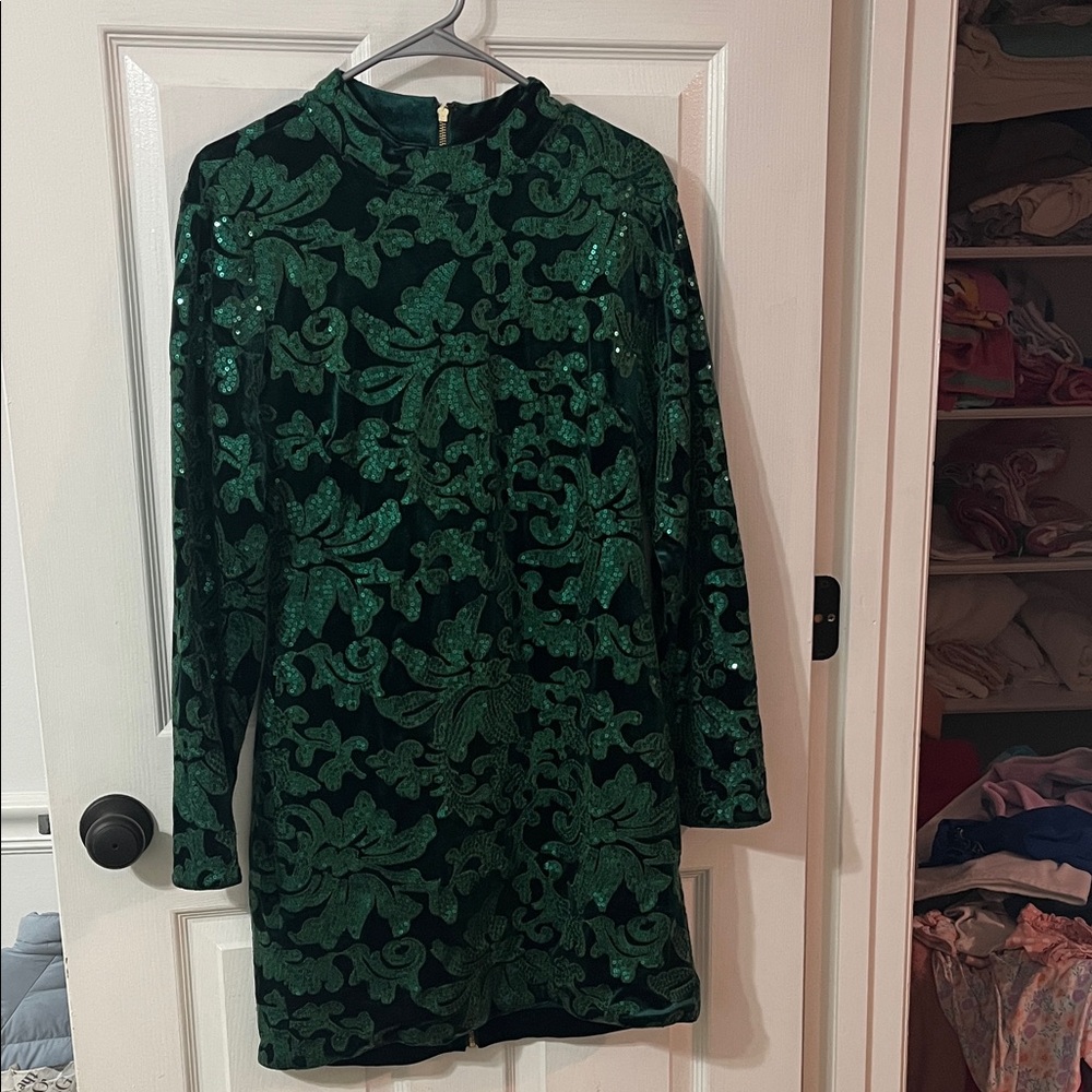 VENUS Emerald Sequin Dress